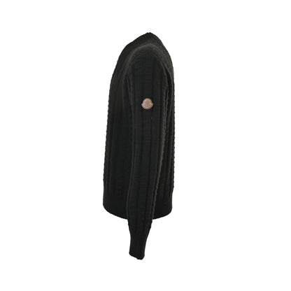 Moncler/Mask two-color embossed knitted crew neck sweater