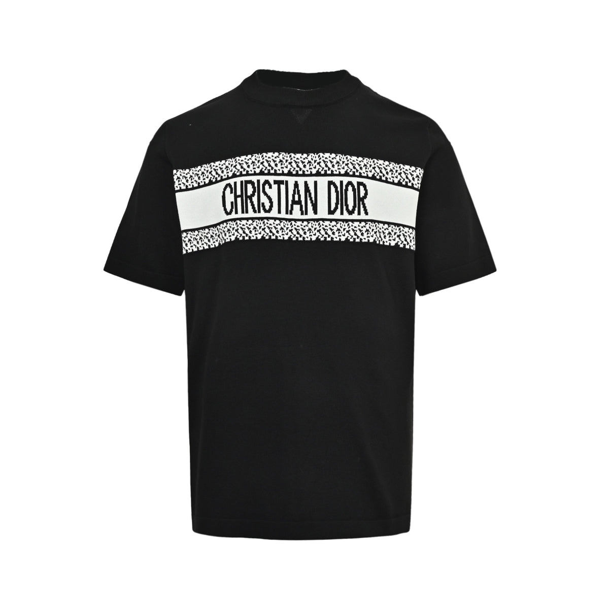 Dior letter jacquard knitted short sleeves on the chest