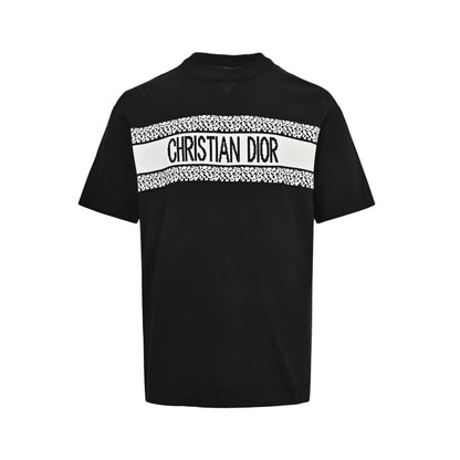 Dior letter jacquard knitted short sleeves on the chest