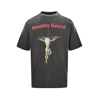 SAINT MICHAEL 25SS Gun Cross Jesus Print Short Sleeve