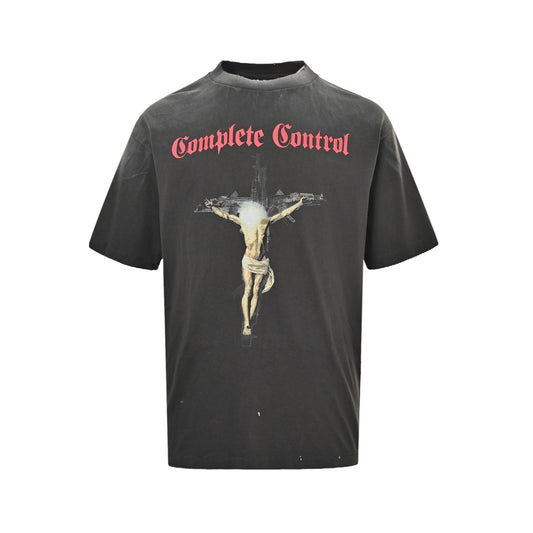 SAINT MICHAEL 25SS Gun Cross Jesus Print Short Sleeve
