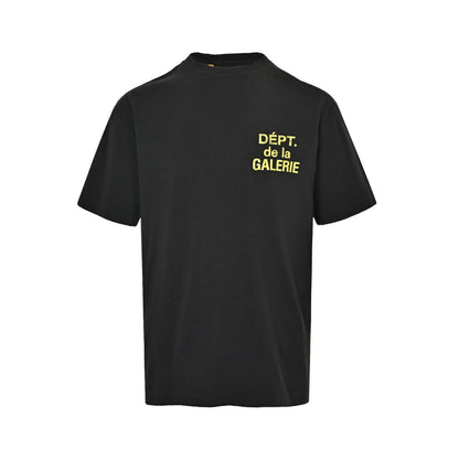 GALLERY DEPT mottled yellow French print short sleeves on the front and back