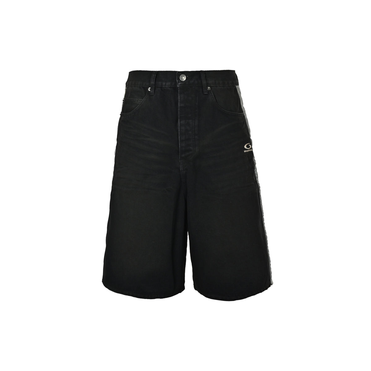 Balenciaga double-ring denim cropped shorts