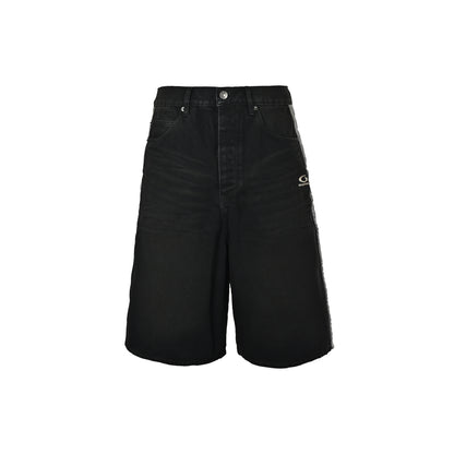 Balenciaga double-ring denim cropped shorts
