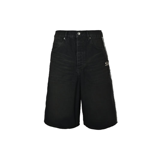 Balenciaga double-ring denim cropped shorts