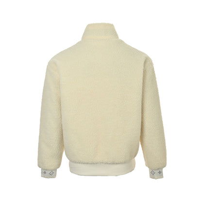 Louis Vuitton 24Fw leather sherpa stand collar jacket