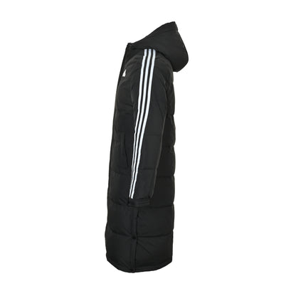 Adidas three-stripe long off-shoulder down jacket