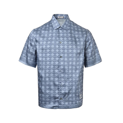 Dior silk all-over printed suit short-sleeved shirt