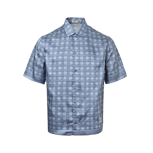 Dior silk all-over printed suit short-sleeved shirt
