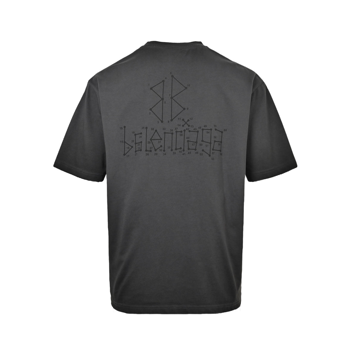 Balenciaga washed mud-dyed geometric logo double B hole short sleeves
