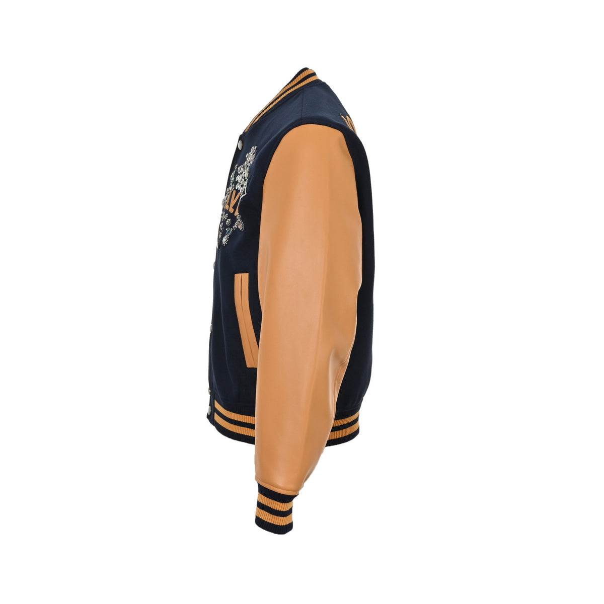 Louis Vuitton 26ss rhinestone embroidered baseball jacket