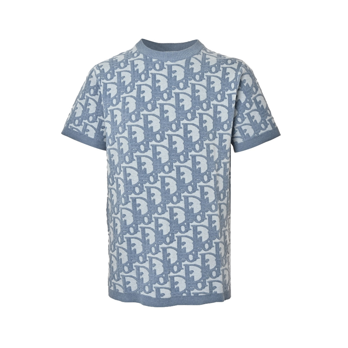 Dior Oblique blue full flower presbyopic knitted short sleeves