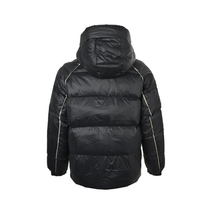 Prada metal triangle logo hooded down jacket