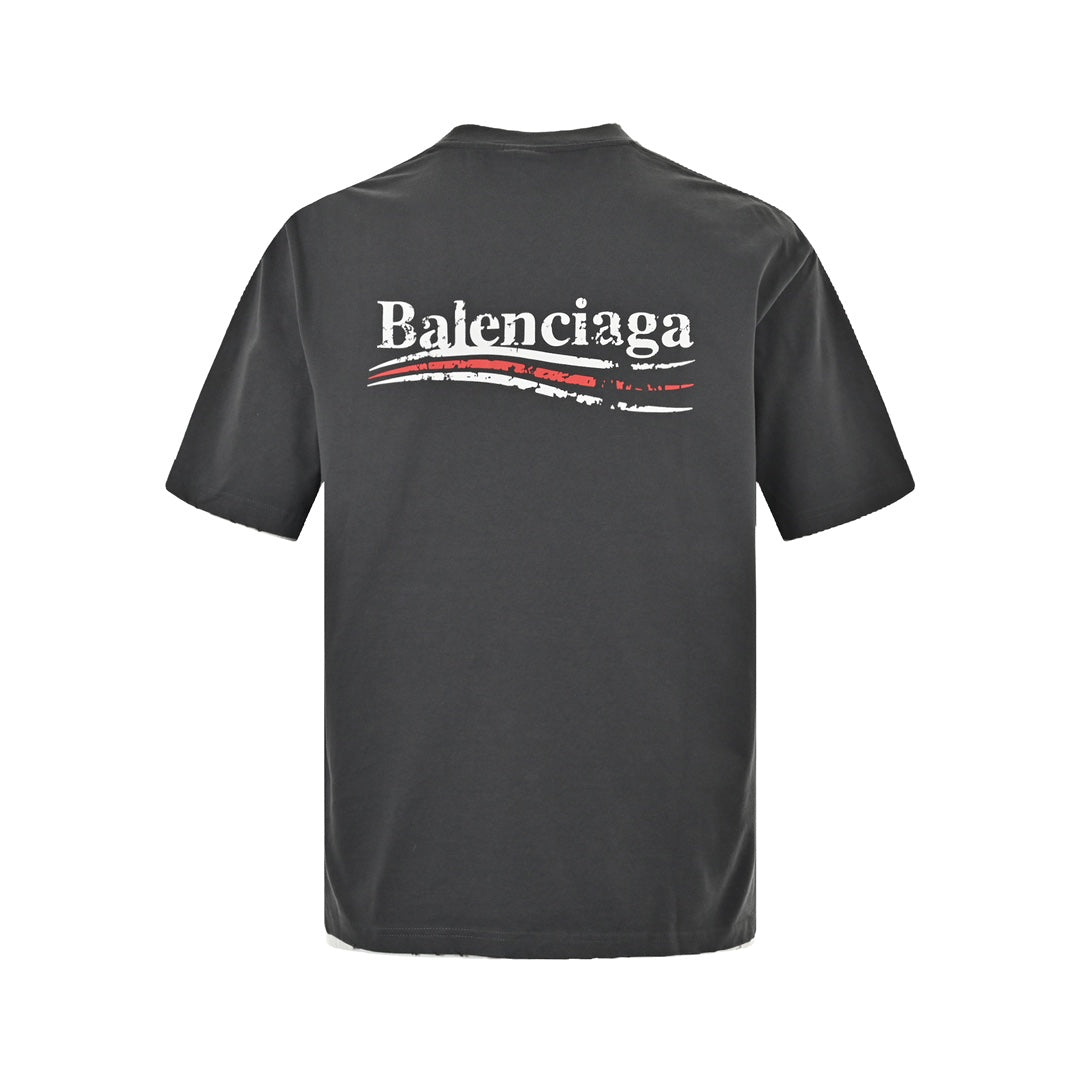 Balenciaga 24ss mottled cola print washed hole short sleeves