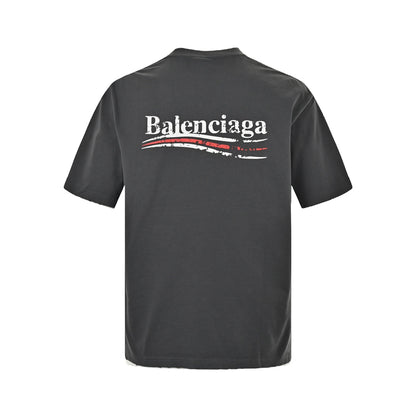 Balenciaga 24ss mottled cola print washed hole short sleeves