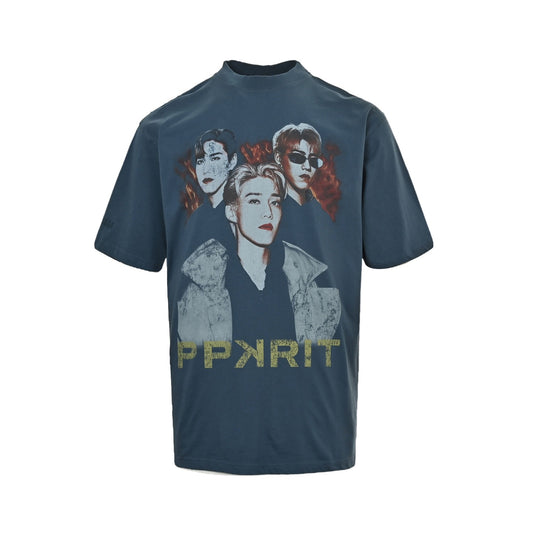 Balenciaga/Balanciaga 25ss PPKRIT joint portrait print short-sleeve
