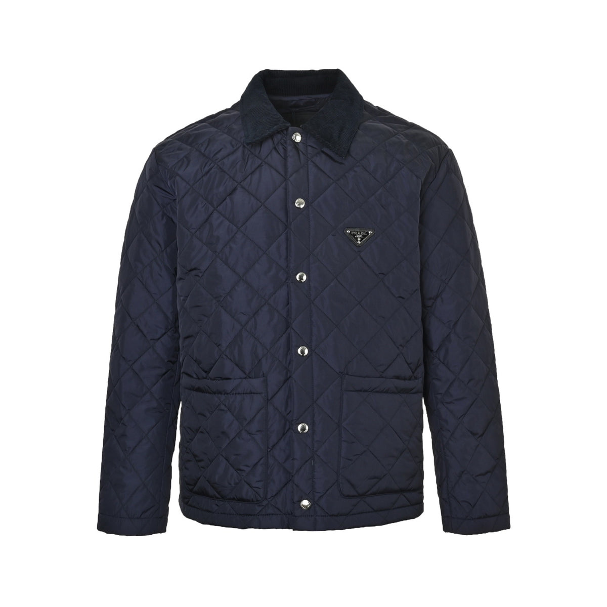 Prada corduroy collar triangle lapel padded jacket
