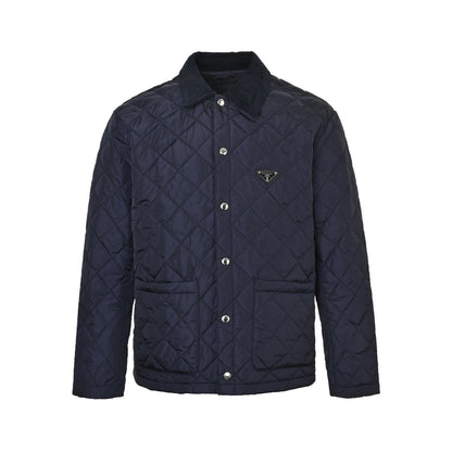 Prada corduroy collar triangle lapel padded jacket