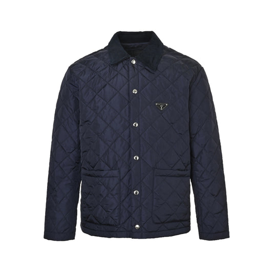 Prada corduroy collar triangle lapel padded jacket