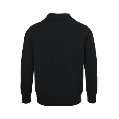 Louis Vuitton embossed letter logo zipper knitted lapel jacket