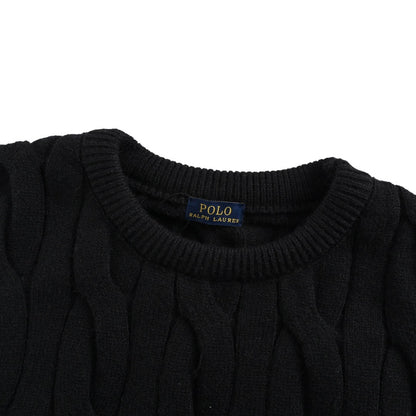 Ralph Lauren classic cable embroidery small label crew neck sweater