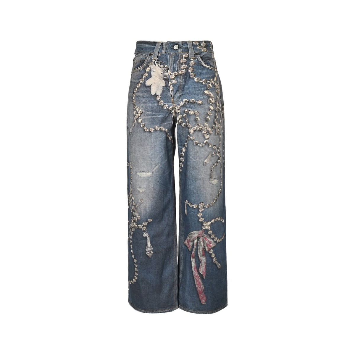 ACNE STUDIOS 1981M crystal bow jeans