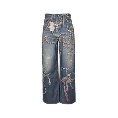ACNE STUDIOS 1981M crystal bow jeans