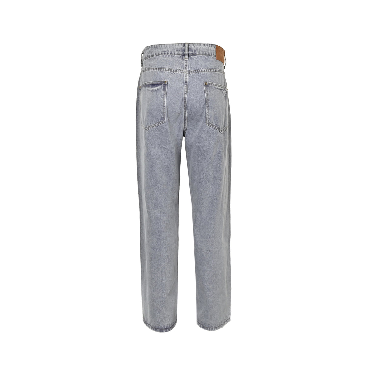 Louis Vuitton leather label pocket faded denim jeans