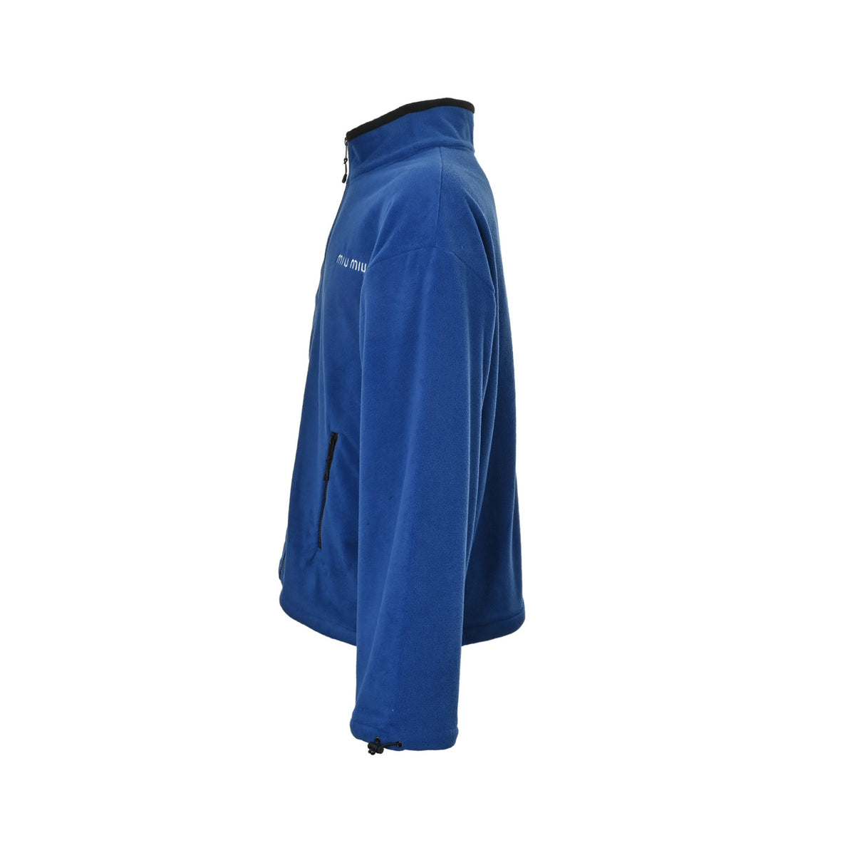 Miu Miu embroidered logo polar fleece zipper jacket