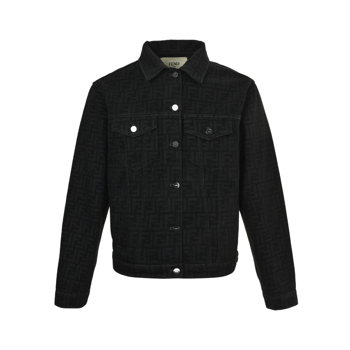 Fendi all-over printed FF suit denim jacket
