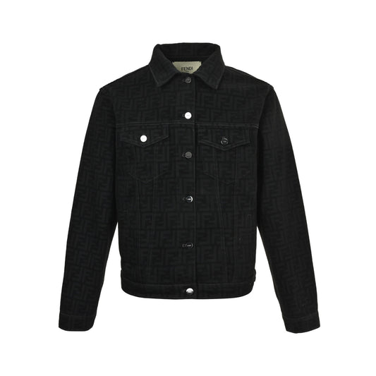 Fendi all-over printed FF suit denim jacket