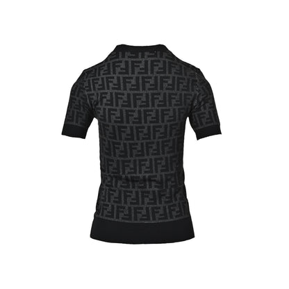 Fendi 26ss women's FF jacquard knitted short sleeves