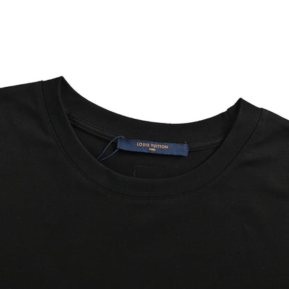 Louis Vuitton 26ss flocked presbyopia hollow gradient short sleeves
