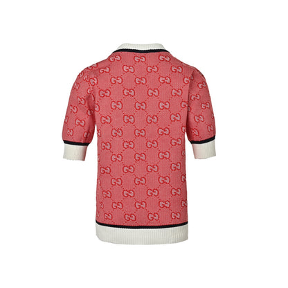Gucci full-print GG jacquard letters knitted short-sleeves