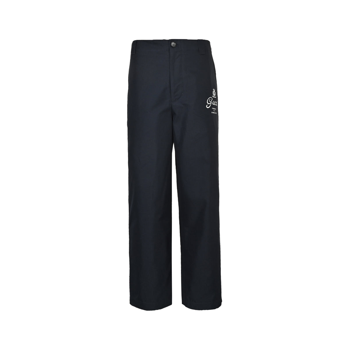 Gucci letter print twill trousers