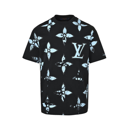 Louis Vuitton all-over mottled presbyopia printed short-sleeves