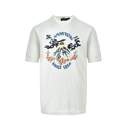 Louis Vuitton Nigo joint letter embroidery jacquard pattern knitted short sleeves