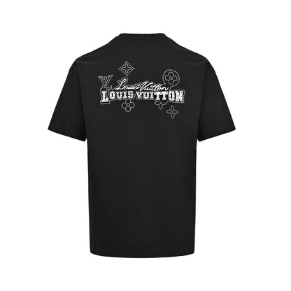 Louis Vuitton rivets, hot-drilled and glued letter short sleeves