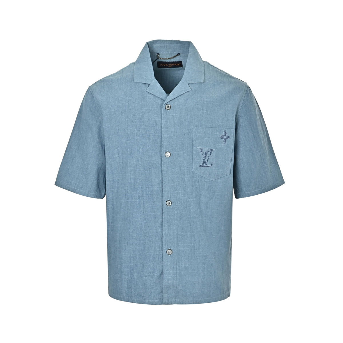 Louis Vuitton front and back embroidery suit chambray short-sleeved shirt