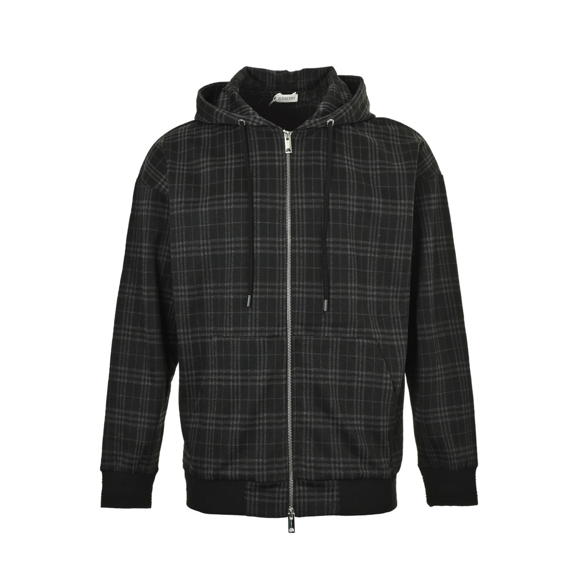 Burberry plaid zipper drawstring hooded jacket