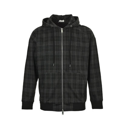 Burberry plaid zipper drawstring hooded jacket