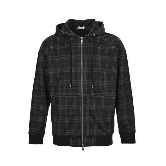 Burberry plaid zipper drawstring hooded jacket