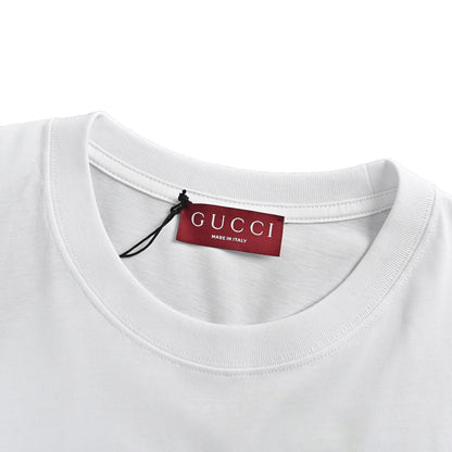 Gucci 25ss surf fluorescent green suede printed short sleeves