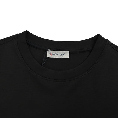 Moncler/Mask 25Fw simple small logo embroidered long-sleeved T-shirt