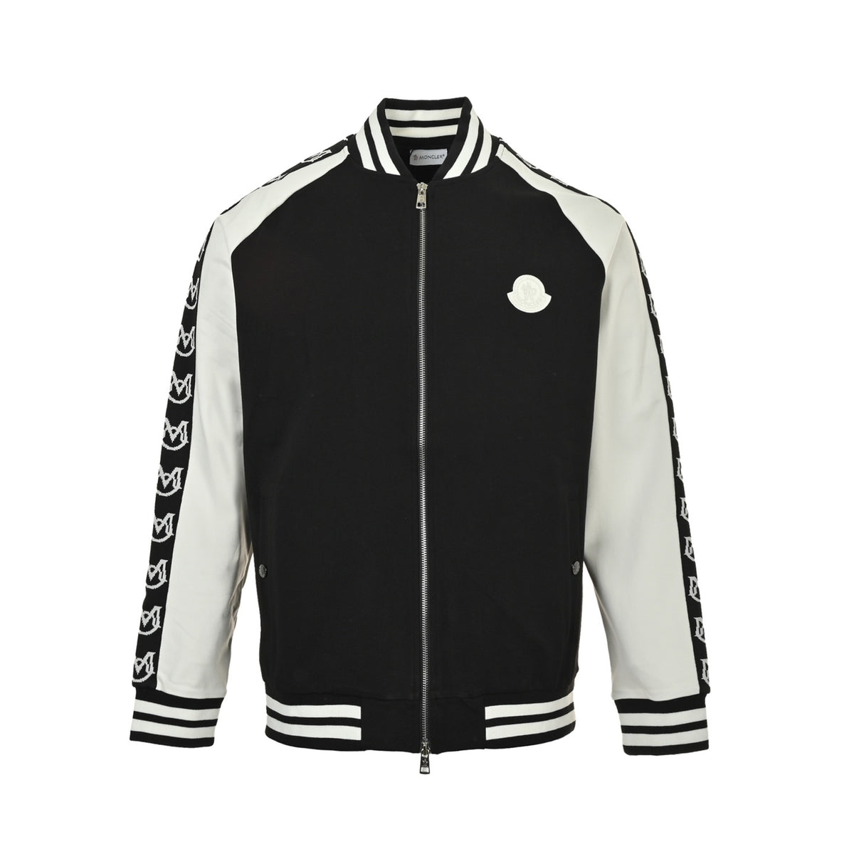 Moncler/Mask color block embroidered logo logo webbing suit zipper jacket