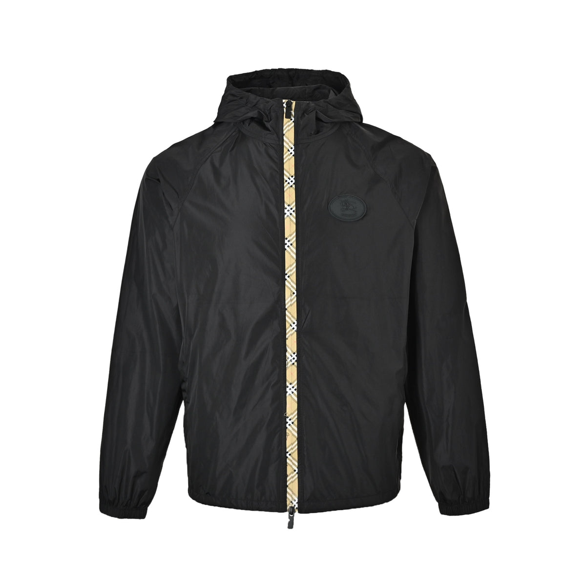 Burberry plaid placket silicone round label nylon sun protection jacket