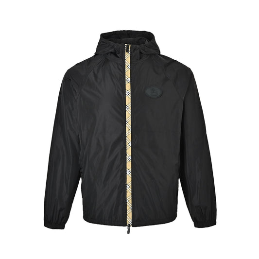 Burberry plaid placket silicone round label nylon sun protection jacket