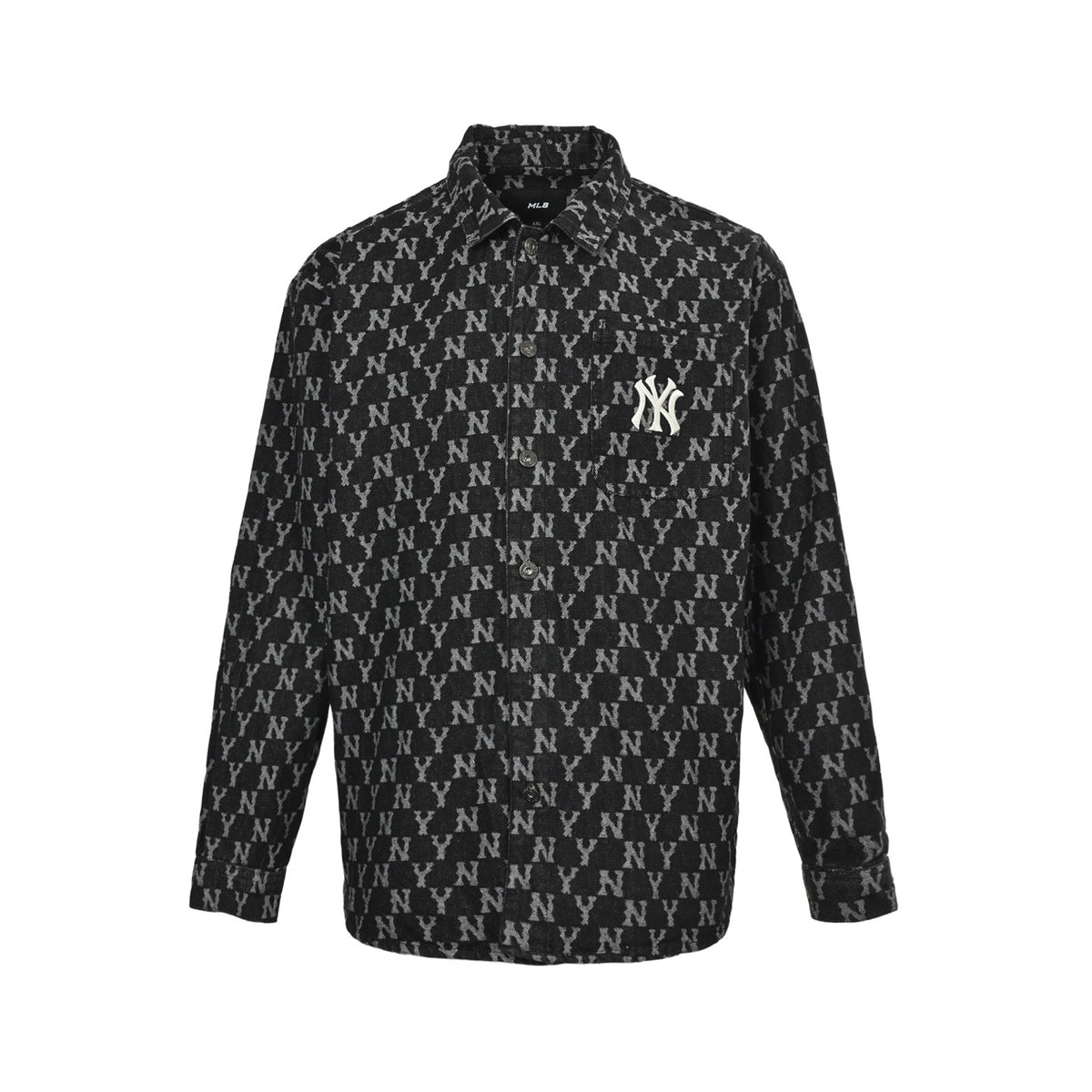 MLВ embroidered logo all over denim shirt jacket