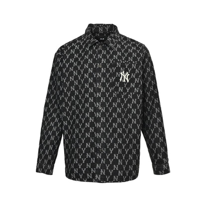 MLВ embroidered logo all over denim shirt jacket