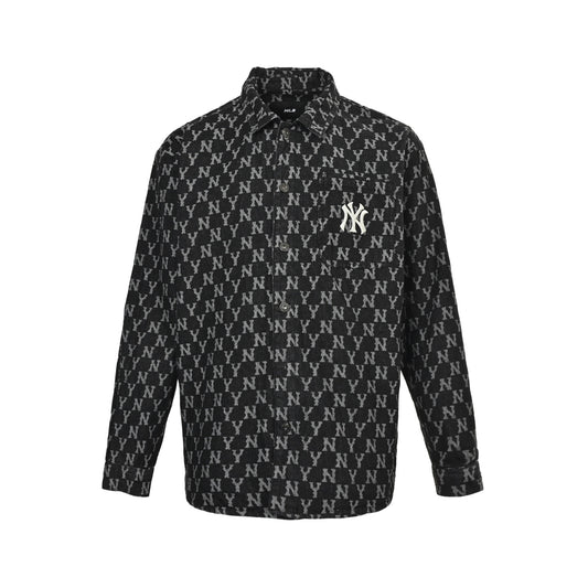 MLВ embroidered logo all over denim shirt jacket